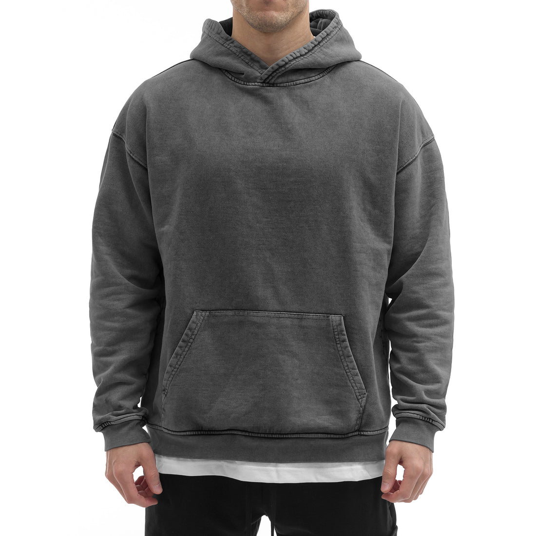 Heavy Oversize Hoodie - washed black